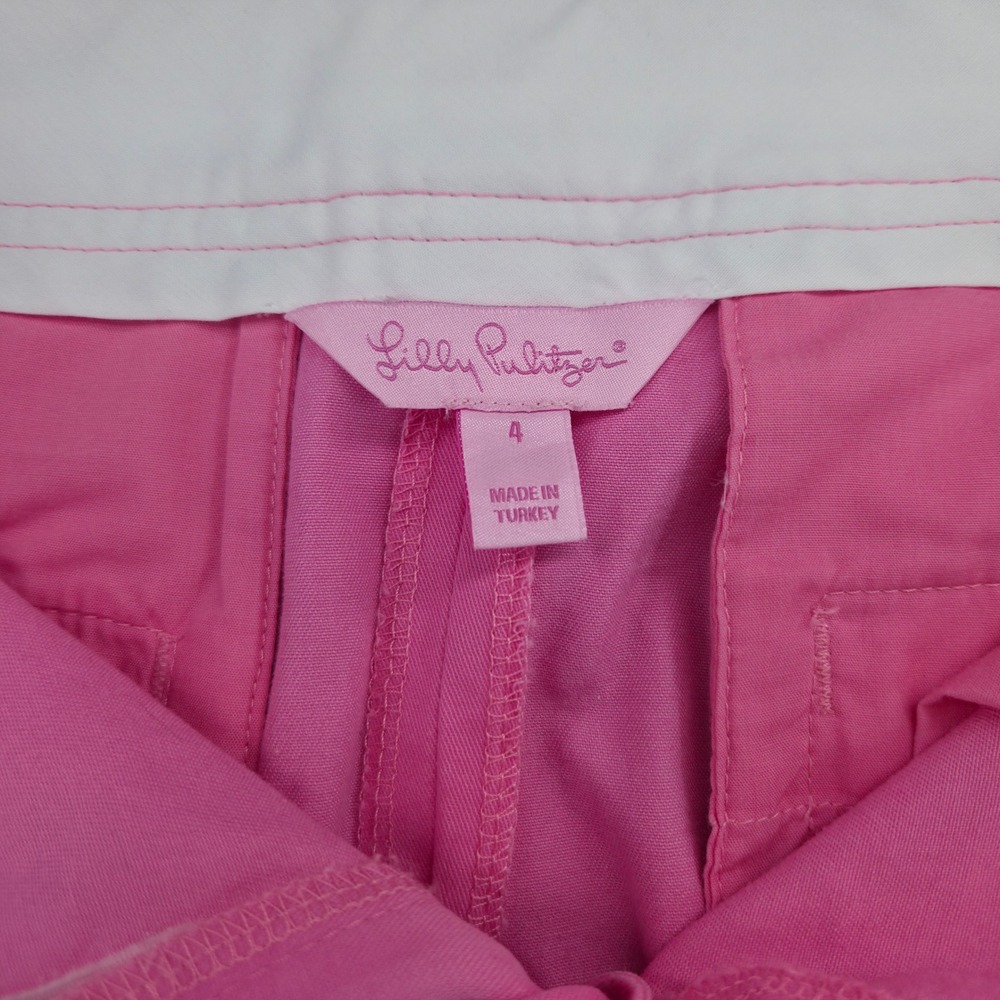 Lilly Pulitzer Skirt Womens 4 Pink Cotton Blend Chino Mini Preppy Summer Pockets